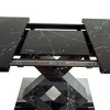 XIYUYEU  Modern Rectangle Stretchable Dining Table,Kitchen Table with Black Marble Tabletop and Metal Base for 6-8 Person - 4 of 4