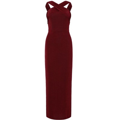 INSPIRE CHIC Women's Sleeveless Split Hem Cocktail Party Bodycon Maxi Dress