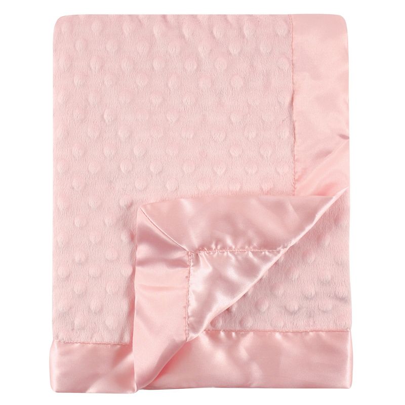 Hudson Baby Infant Girl Plush Mink Blanket, Pink, One Size, 1 of 3