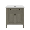 ACEPANO 31 in. W Vintage Country Style Bathroom Vanity with Sink, Soft-Close Doors & Adjustable Shelves-Gray - 4 of 4