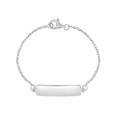 Elegant Sterling Silver Personalized Heart Tag Pendant Bracelet. Available  in 4 Lengths.