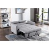 TiramisuBest Light Grey Linen 3-in-1 Convertible Sleeper Loveseat with Side Pocket, Multifunctional Sofa Bed for Living Room - 3 of 4