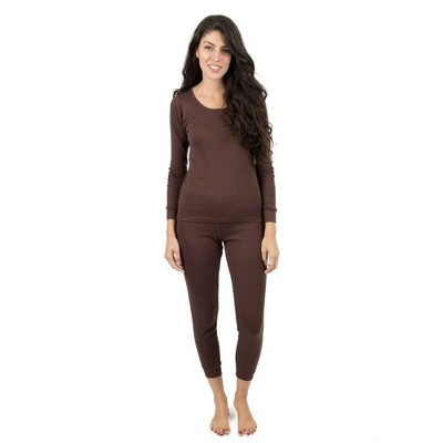 Leveret Womens Two Piece Cotton Pajamas Solid Brown Xl : Target