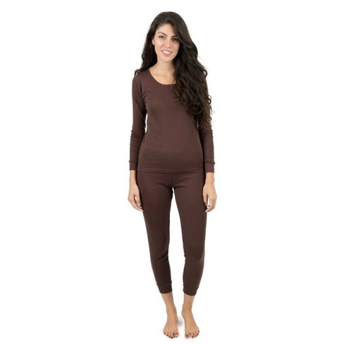 Leveret Womens Two Piece Boho Solid Color Thermal Pajamas : Target