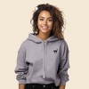 Dalix Black Cat Embroidered Fleece Cropped Hoodie Cold Fall Winter Women - 2 of 4