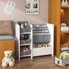 ACEPANO 25.59 in. W Multifunctional 4-Tier Children's Bookshelf with 3 Foldable Fabric Drawers-White - 3 of 4