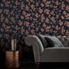 Luna Navy Blue and Copper Leaves Trail Paste the Wall Wallpaper - 2 of 4
