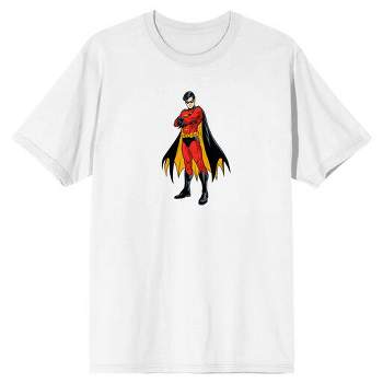 Robin Superhero Power Pose Men's White Graphic Tee