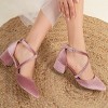 Dolly - Rose Velvet Low Heels | Forever & Always Shoes - 3 of 4