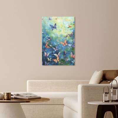 Vibrant Multicolor Butterfly Canvas Wall Art, 30" x 45"