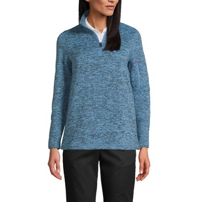 Lands' End Women's Sweater Fleece Quarter Zip Pullover