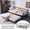 Karl Home White Twin Size Daybed with Pop Up Trundle Heavy Duty Metal Twin Bed with Trundle No Box Spring Needed - 4 of 4