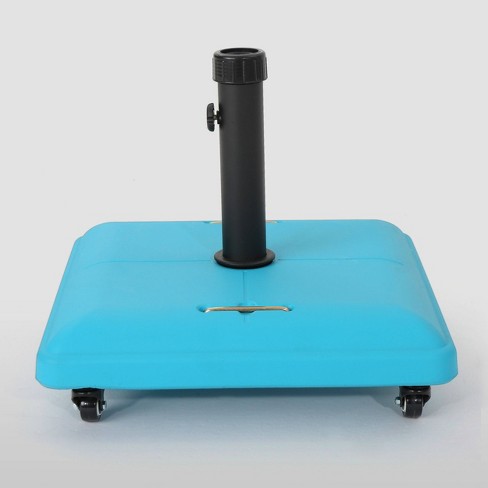80lb Hayward Steel Square Umbrella Base With Wheels Teal Christopher Knight Home Target