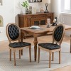 Vintage Upholstered Armless Dining Chairs Set of 2 with Solid Wood Frame, Cushioned Seat and Backrest for Kitchen or Dining Room – The Pop Home - 2 of 4
