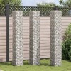 vidaXL Gabion Wall Gabion Retaining Wall Gabion Basket Cage Heavy Duty Metal - 11.8" x 11.8" x 78.7" (3 pcs) - 2 of 4