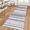 Modern Runner Rug 2x6 Washable Striped Accent Carpet with Non-Slip Backing, Stain-Resistant Low Pile Hallway Rug, Foldable Contemporary Floor Cover - 3 of 4