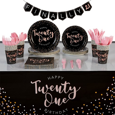 Sparkle And Bash Serves 24 21st Birthday Party Supplies Decorations For Girls Women Teens Target