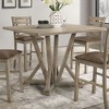 NicBex Farmhouse Dining Table,Kitchen Table with Solid Wood Tabletop for 4 Seaters,Brown - 4 of 4