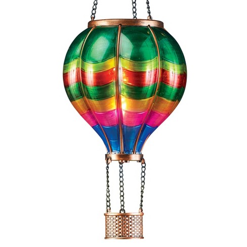 Red or blue hot air balloon hanging ornament - colourful home