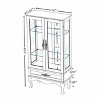 CAVINAS Glass Display Cabinet with Adjustable Shelves,Office Storage Cabinet with Lighting,Accent Cabinet with Doors&Drawer for Living Room - 3 of 4