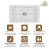 CASAINC 33'' Rectangular Single Bowl Fireclay Farmhouse Apron Kitchen Sink with Touchless Faucet, White - 4 of 4