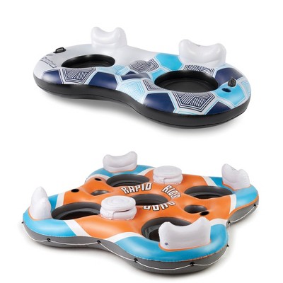 Bestway Rapid Rider Round 2 Person Tube Float and 4 Person Floating Island Raft