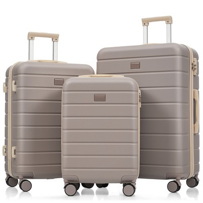 Coolife Premium ABS Travel Luggage Set , 3-Piece TSA Lock Suitcase Ensemble with 20, 24, and 28 Inch Sizes with 360¡ã Spinner Wheels