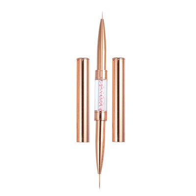 Unique Bargains Nail Art Liner Brushes Nails Gel Polish Painting Nail Art Design Liner Brush Pen Set Nail Dotting Painting Drawing Pen Rose Gold Tone