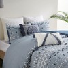 Gracie Mills Joseph Boho Chic Organic Cotton Chambray Duvet Cover Set - King/California King - Blue - 3 of 4