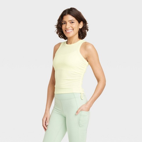 Women's Side Cinch Tank Top - All In Motion™ Light Yellow M : Target