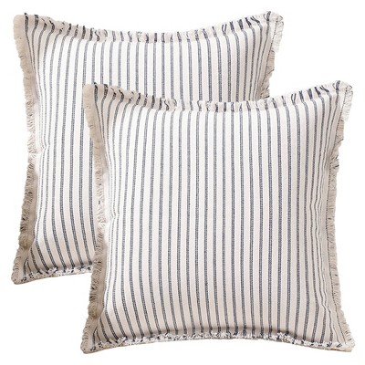 REGALWOVEN Striped Boho Throw Pillow Cover with Tassels Fringe for Home Decoration 2 Pcs