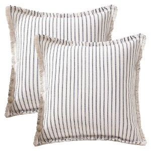 REGALWOVEN Striped Boho Throw Pillow Cover with Tassels Fringe for Home Decoration 2 Pcs - 1 of 4