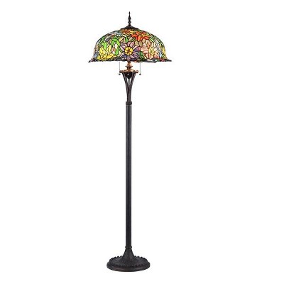 Chloe Lighting  Flora Tiffany-style 3 Light Floral Floor Lamp 21.5" Shade