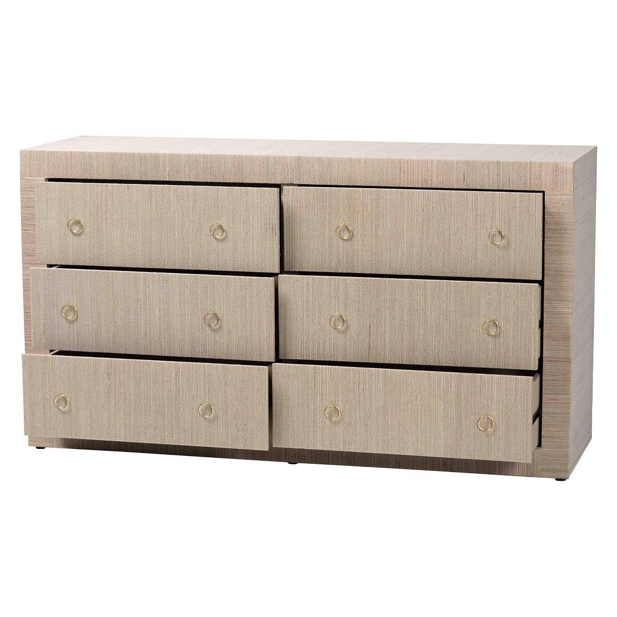 bali & pari Sage Natural Grasscloth Dresser Beige - thumbnail 3