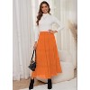 Women's 2025 Boho Chiffon Maxi Skirt - Flowy Pleated A-Line Long Skirt with Elastic Waist Pumpkin - 3 of 4