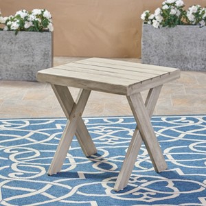 UPHA X-Shaped Wooden Side Table End Table - 1 of 4