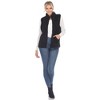 Women's Zip up High Pile Fleece Vest -White Mark - 4 of 4