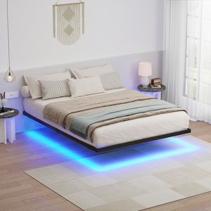 Lusimo Floating Bed Frame Metal Platform Bed with LED Lights and 9.8In Under-Bed Storage Queen - 1 of 4