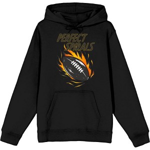 "Perfect Spirals" Flaming Football Adult Long Sleeve Hoodie - 1 of 2