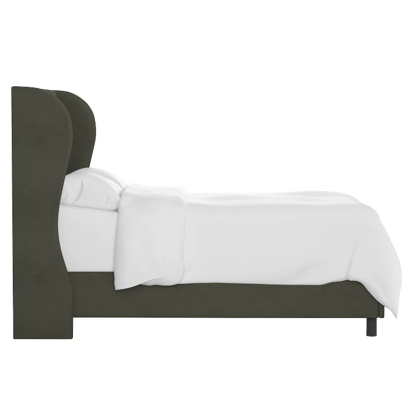 Skyline Furniture Tufted Velvet Upholstered Wingback Bed, 4 of 9