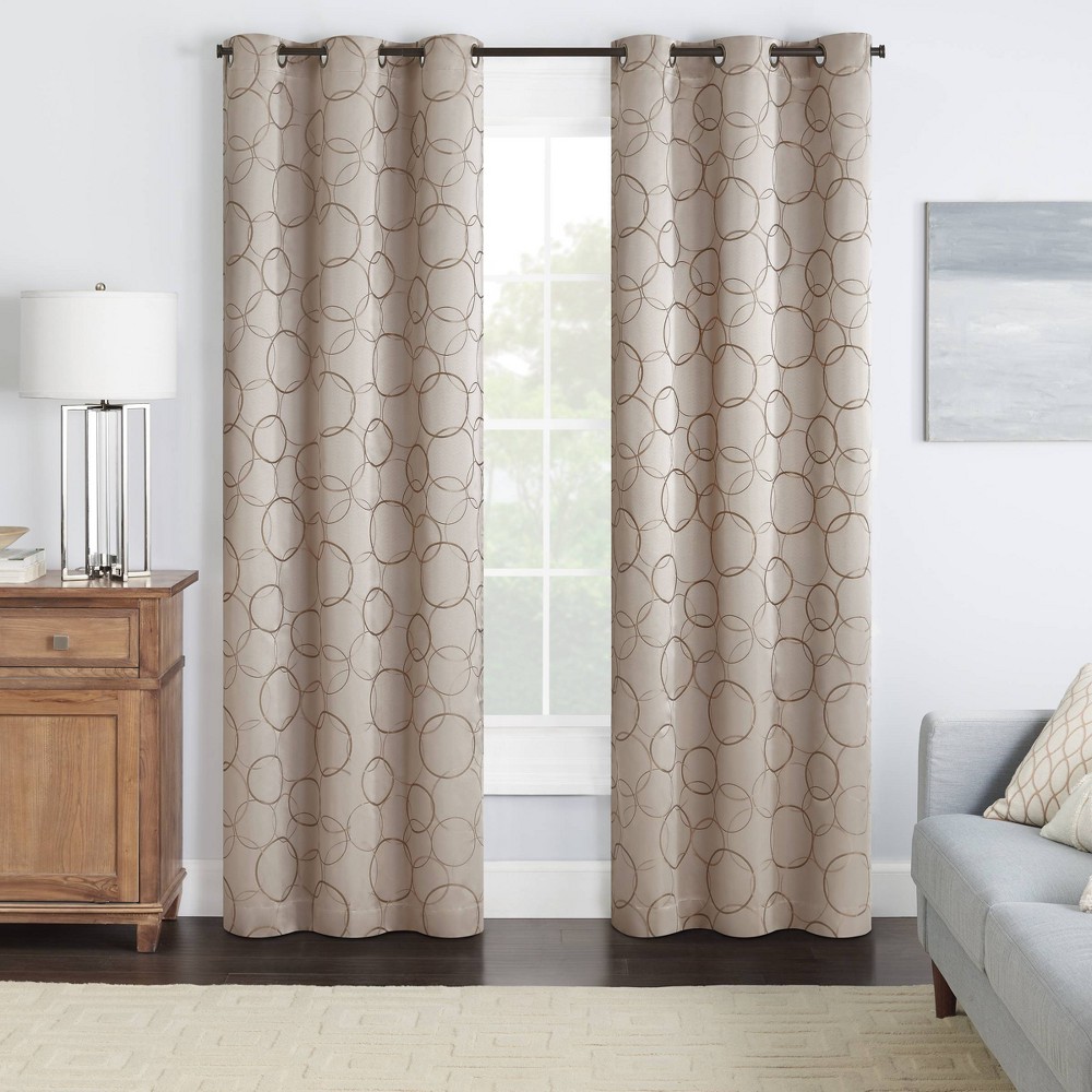 Photos - Curtains & Drapes Eclipse 1pc 42"x63" Blackout Thermaback Meridian Window Curtain Panel Linen - Ecli 
