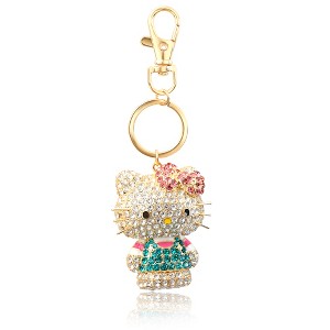 Sanrio Hello Kitty Pave 3D Bling Keychain - Bag Charm, Backpack Accessories, Travel Collectible Gift Keychains - 1 of 4