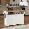 Racxily Extendable Kitchen Island Cart with US Outlet & Wheels, Mobile Storage Cabinet with Installation Video - 3 of 4