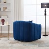GDFStudio Timothy 40.35"W Oversized Velvet Channel Tufted Swivel Barrel Chair with 3 Pillows - 3 of 4