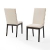 Crosley Set of 2 Hayden Upholstered Chairs Slate: Nailhead Trim, Rubberwood Legs, Foam Cushioned - 2 of 4