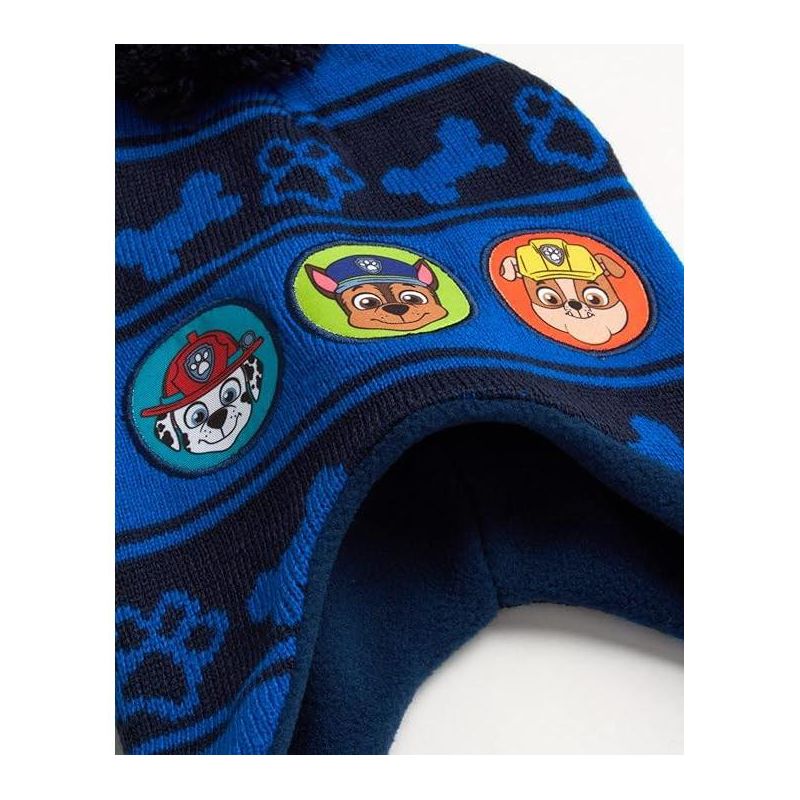 Paw Patrol Boys Winter Hat and 2 Pair Gloves or Mittens Set, Kids Ages 2-7, 2 of 6