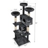 Bencmate Pet Tower Cat Tree Cat Tower with Scratching Ball, Plush Cushion, Ladder and Condos for Indoor Cats, Gray, 19.7"*19.7"*60" - 3 of 4