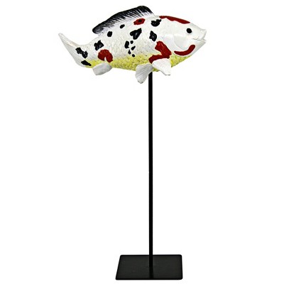 Hand-Painted Resin Japanese Koi Fish Sculpture