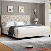 TWIN XL/Twin/Full /Queen/King Upholstered Bed Frame Heavy-Duty Platform Bed Frame w/ Upholstered Headboard and Strong Wood Slats - 3 of 4