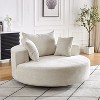 NicBex Couches for Living Room 55''L Chenille Single Swivel Sofa Chair Fluffy Modern Sleeper 360 Degree Swivel Chair with 3 Throw Pillows - 4 of 4